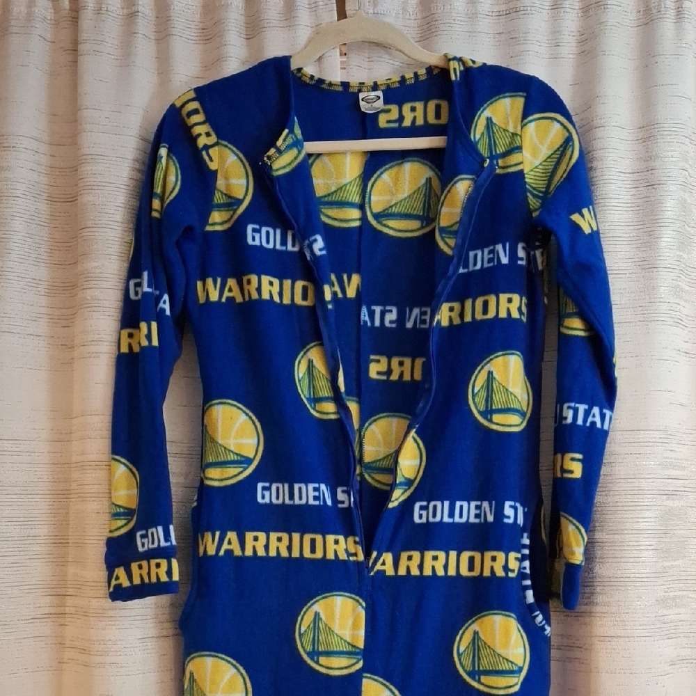 Womens Small Golden State Warrior Blue One Piece Pajama - Picture 3 of 6